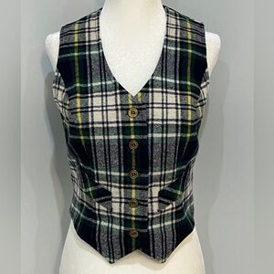 Vintage Women’s Blue Green Plaid Vest